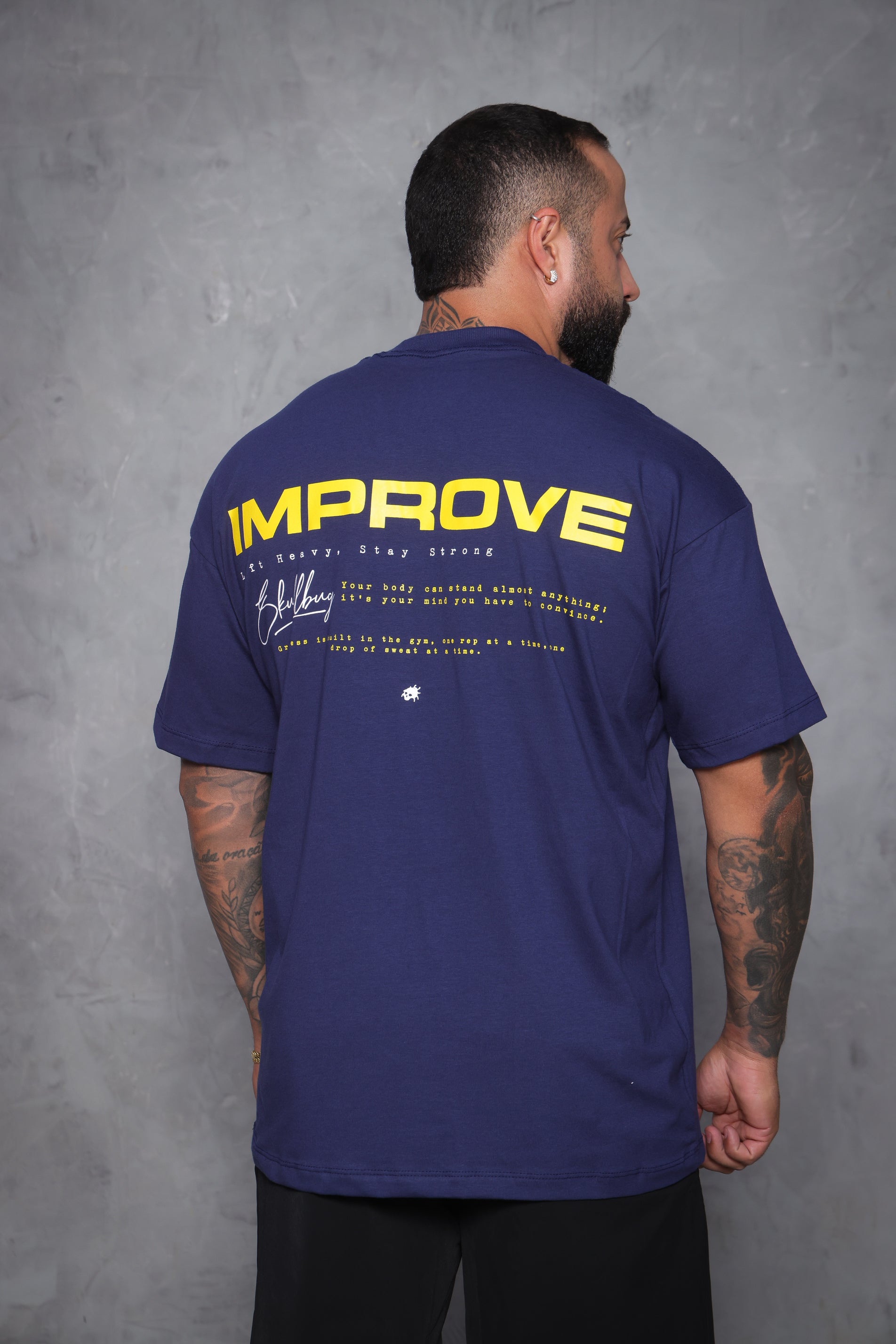Camiseta oversized IMPROVE - azul marinho – SKULLBUG