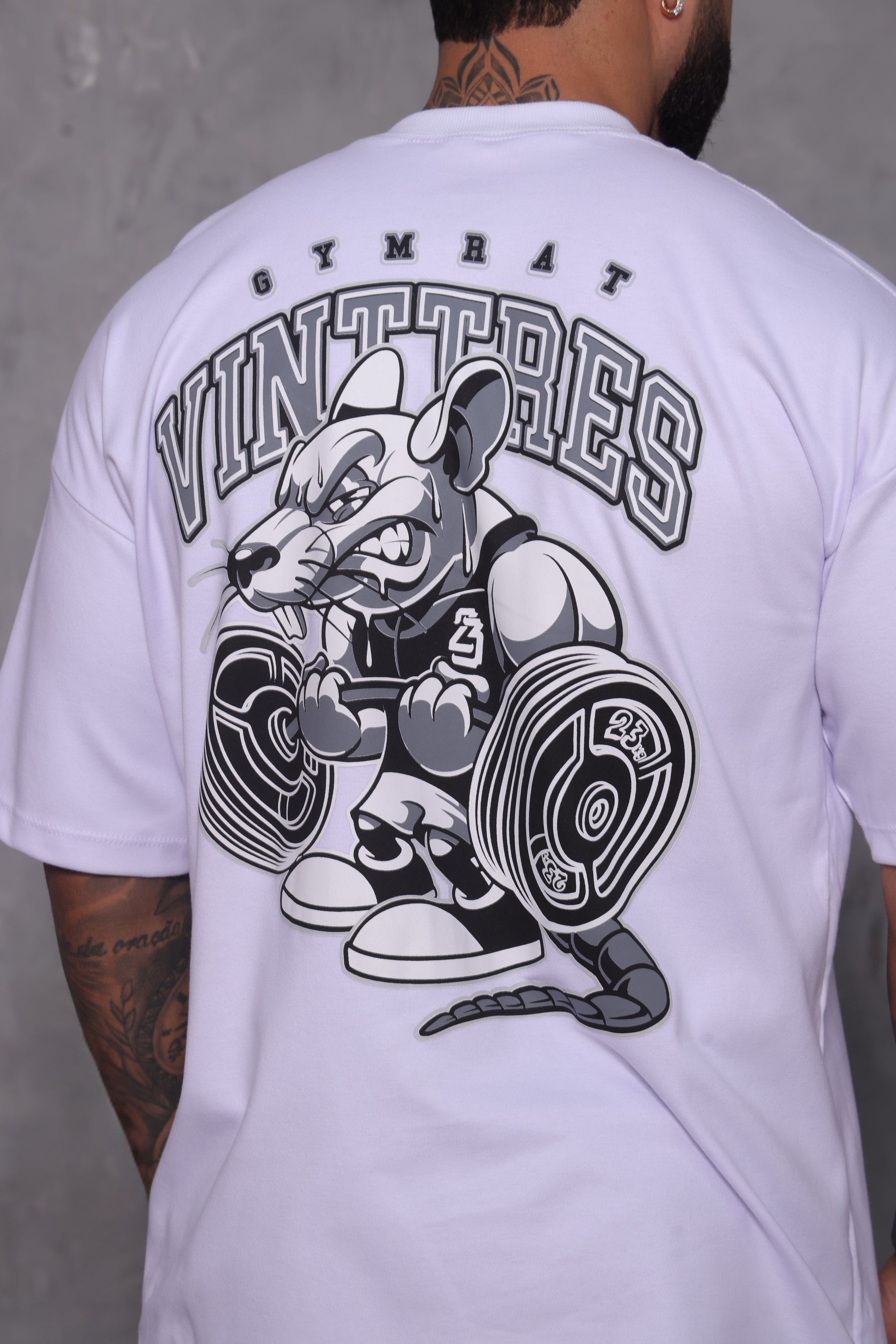 Oversized GYM RAT branca - 230g