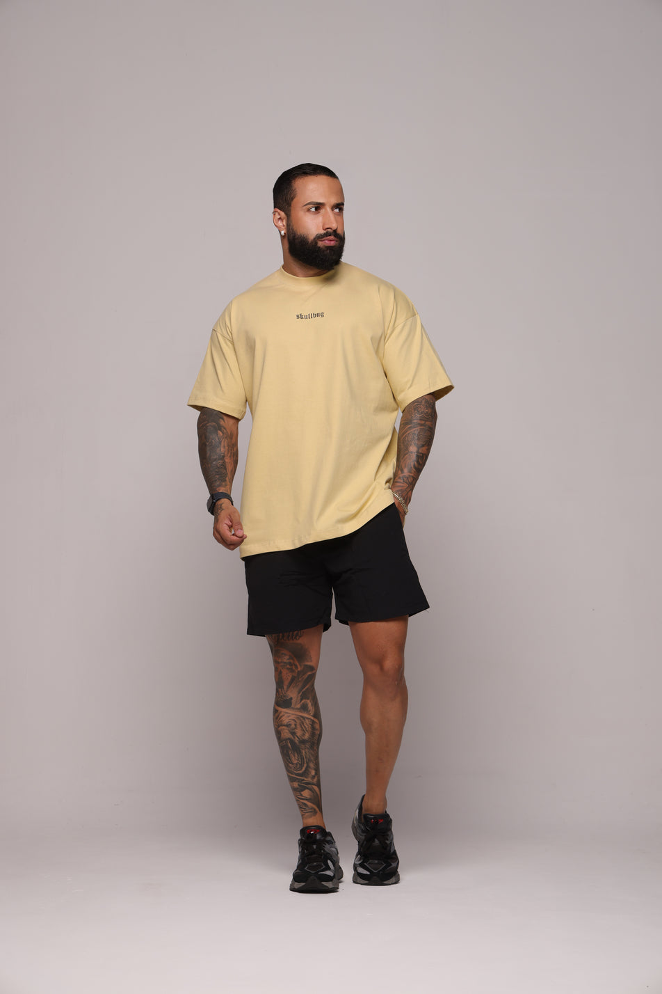 Camiseta oversized básica strong mostarda - 250g