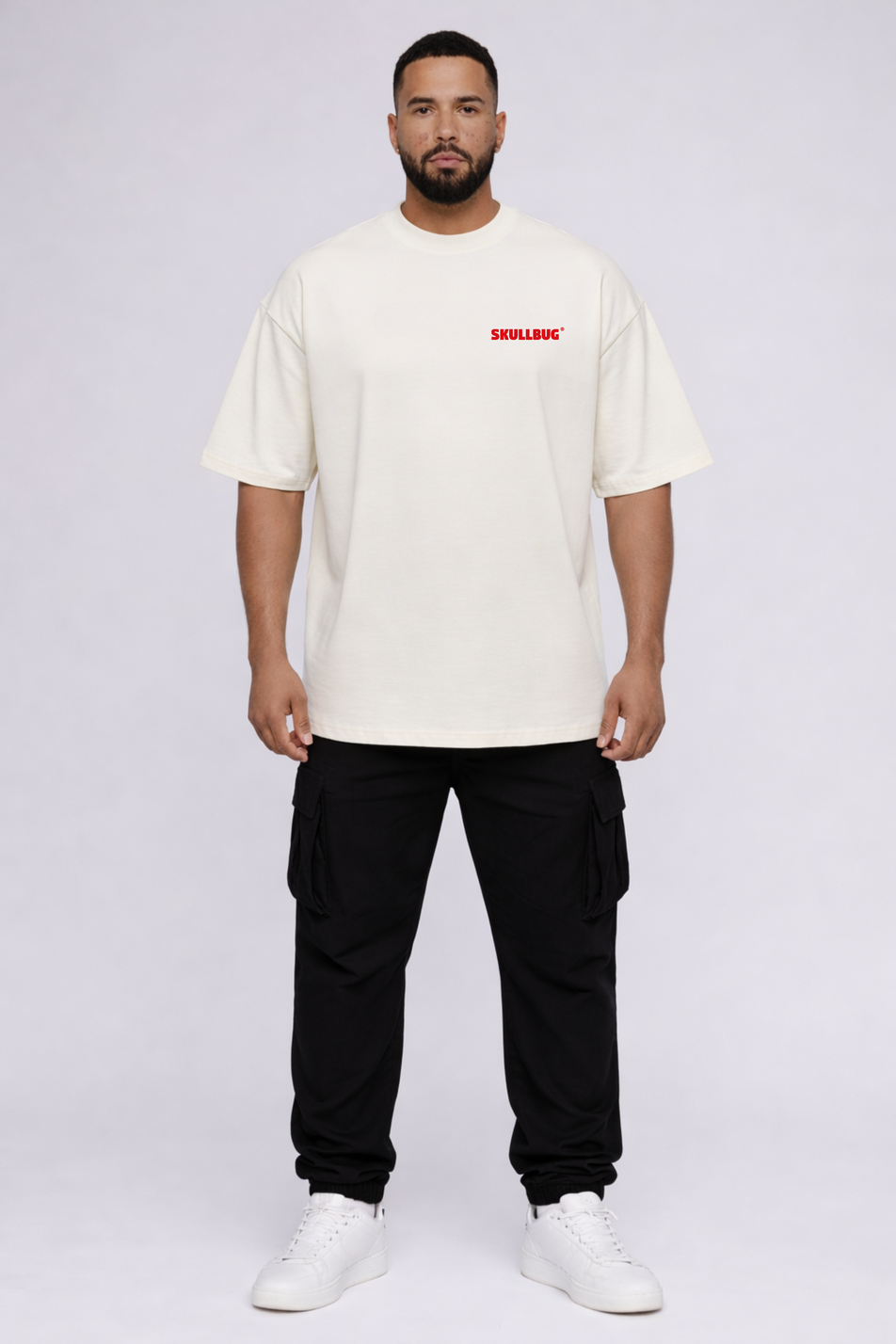 Camiseta oversized "Night Club" - off-white
