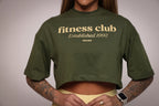 Croppe oversized "Fitness club" - verde