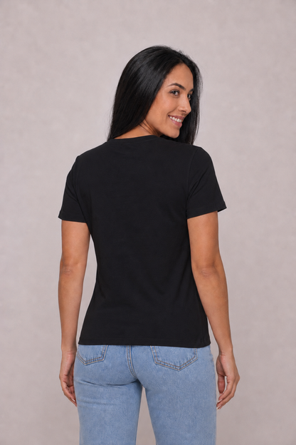 Camiseta babylook "Figa" - preto