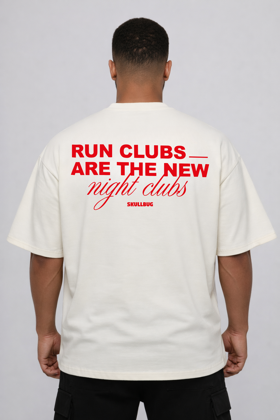 Camiseta oversized "Night Club" - off-white