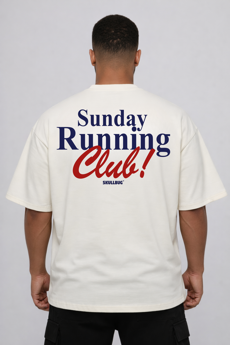 Camiseta oversized "Sunday Running Club" - off-wwhite