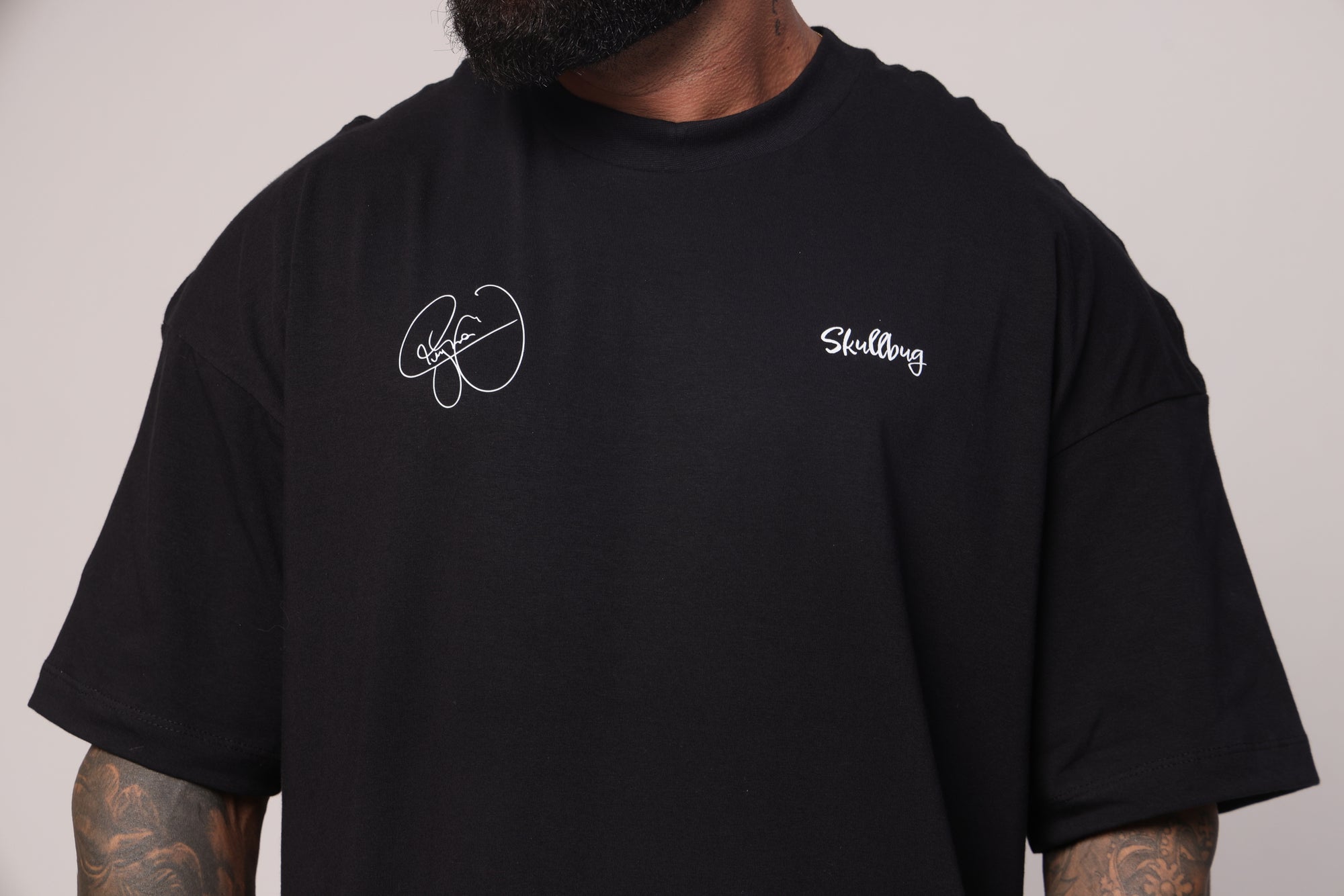 Camiseta oversized "NJ10" - preta