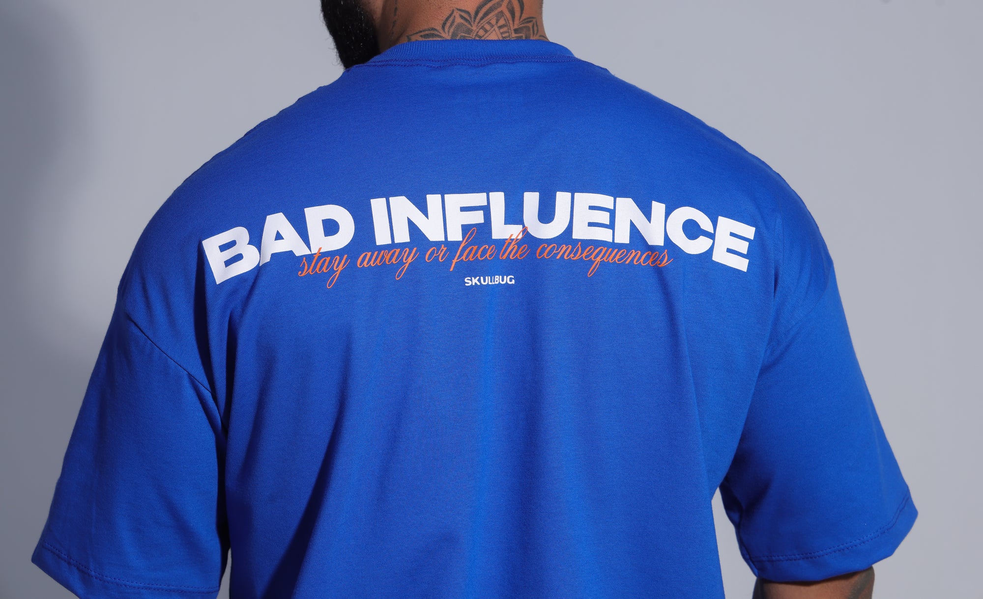 Camiseta oversized BAD INFLUENCE azul - 170g
