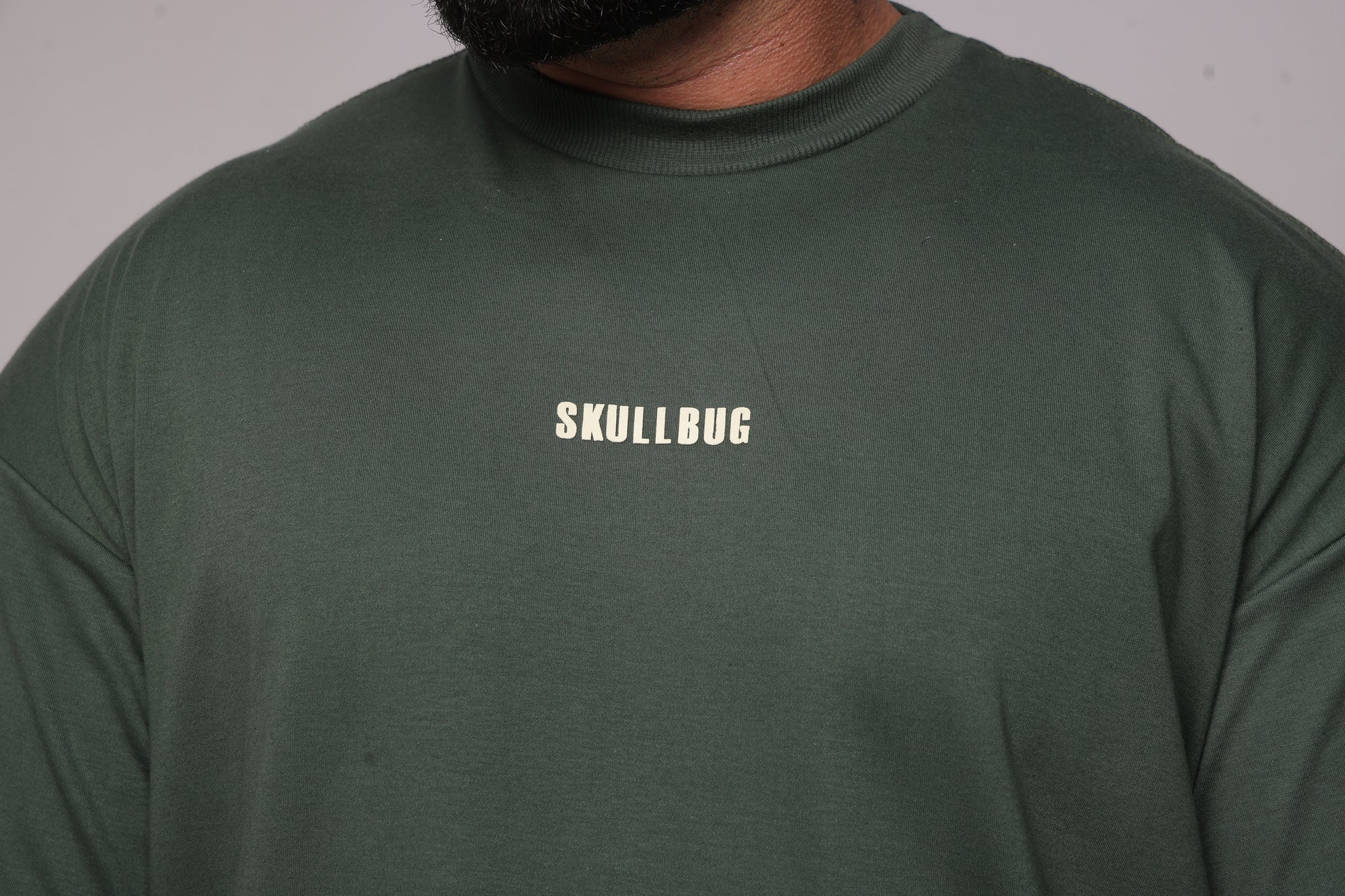 Camiseta oversized "Never ending" verde - 230g