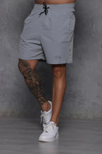 Short Tactel com elastano cinza