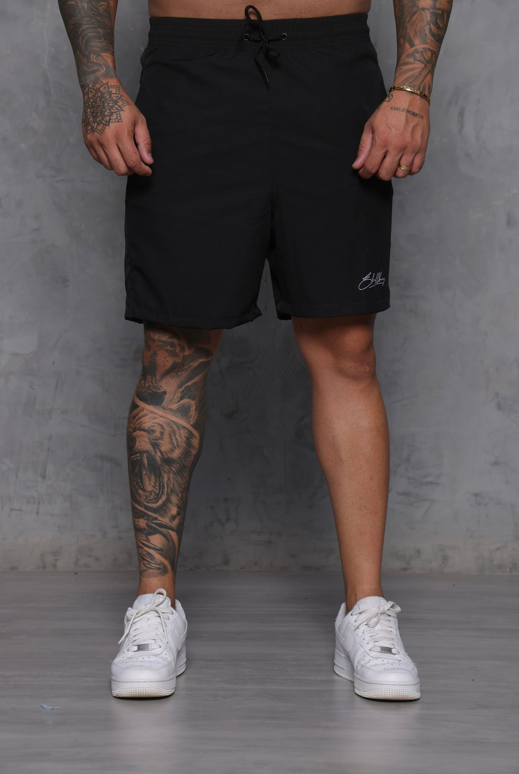 Short Tactel com elastano preto
