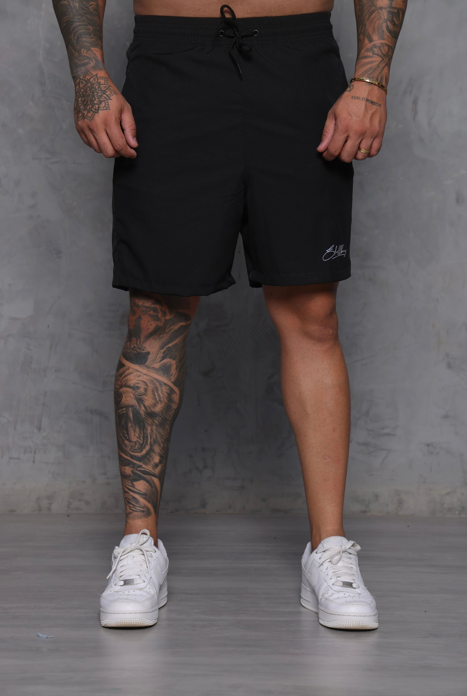 Short Tactel com elastano preto