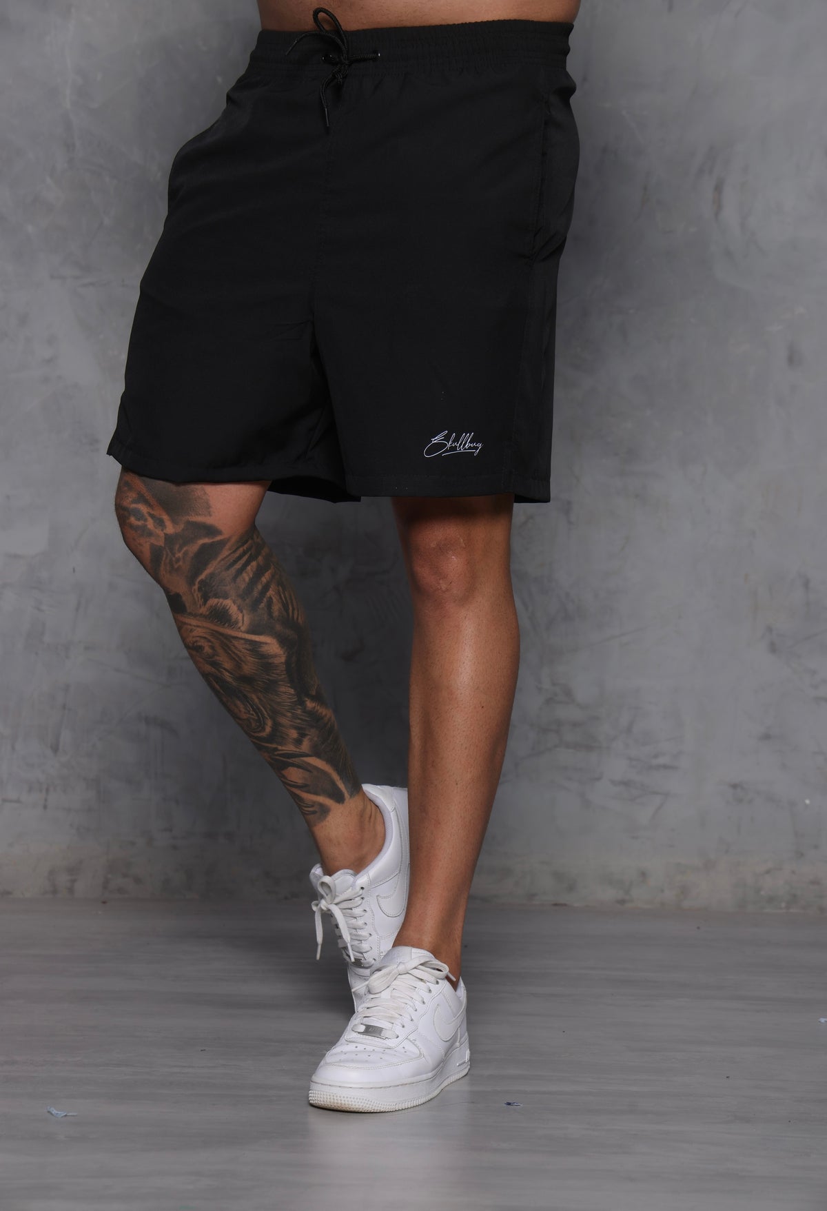 Short Tactel com elastano preto