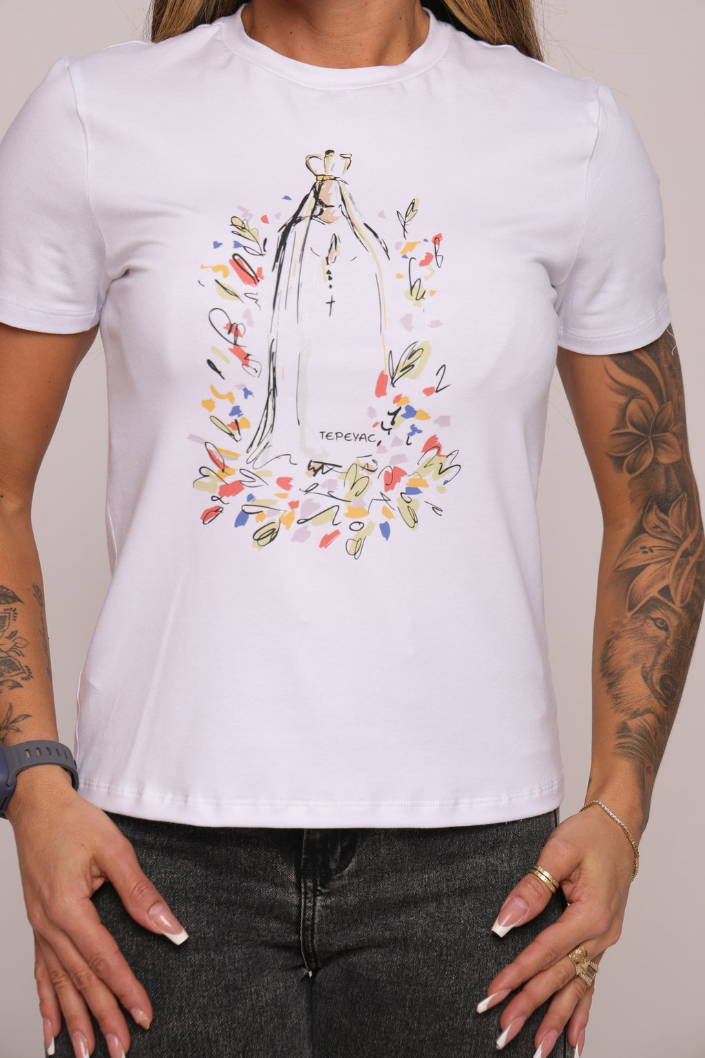 Camiseta babylook "Nsa Senhora" - branca