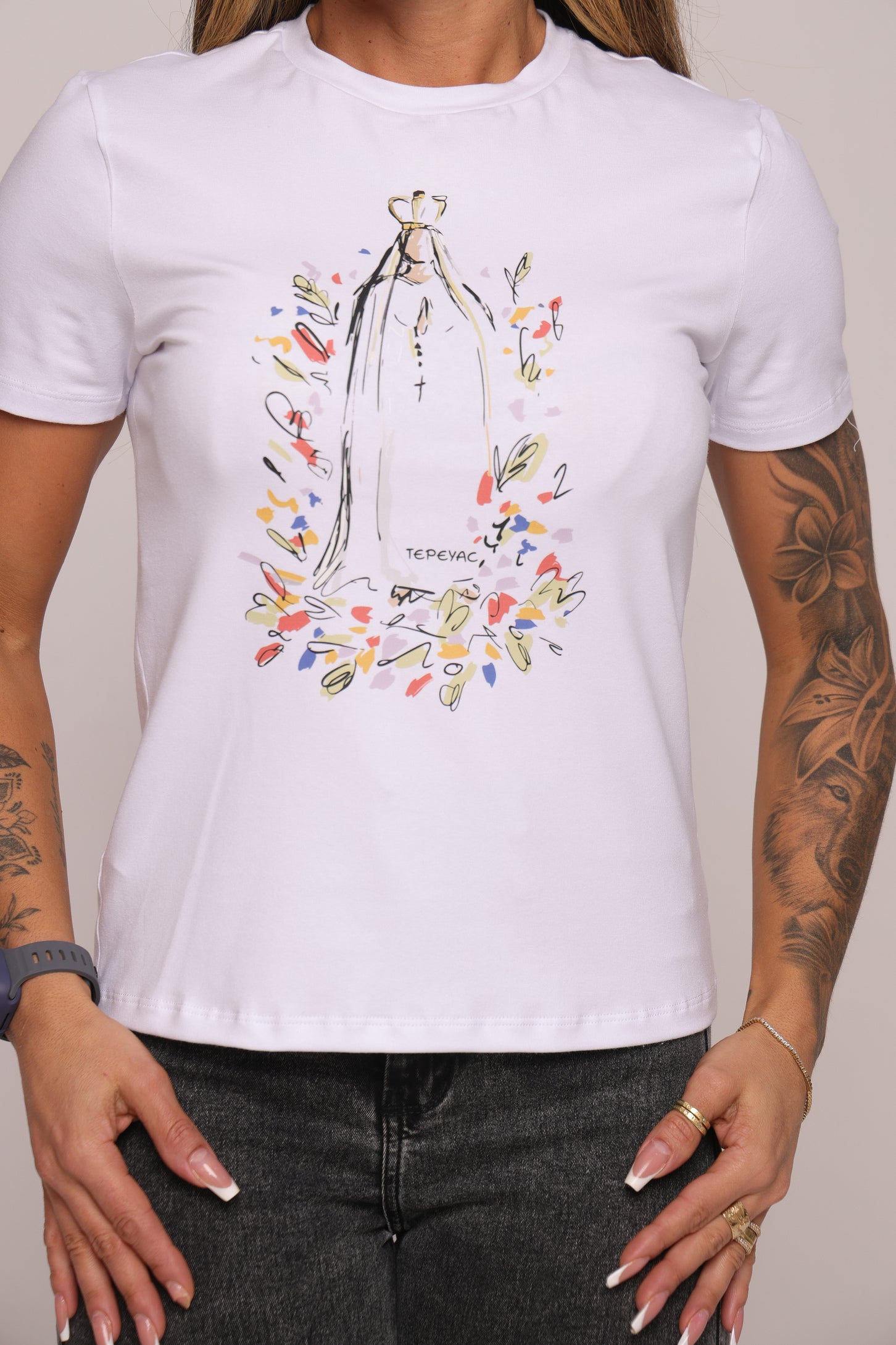 Camiseta babylook "Nsa Senhora" - branca
