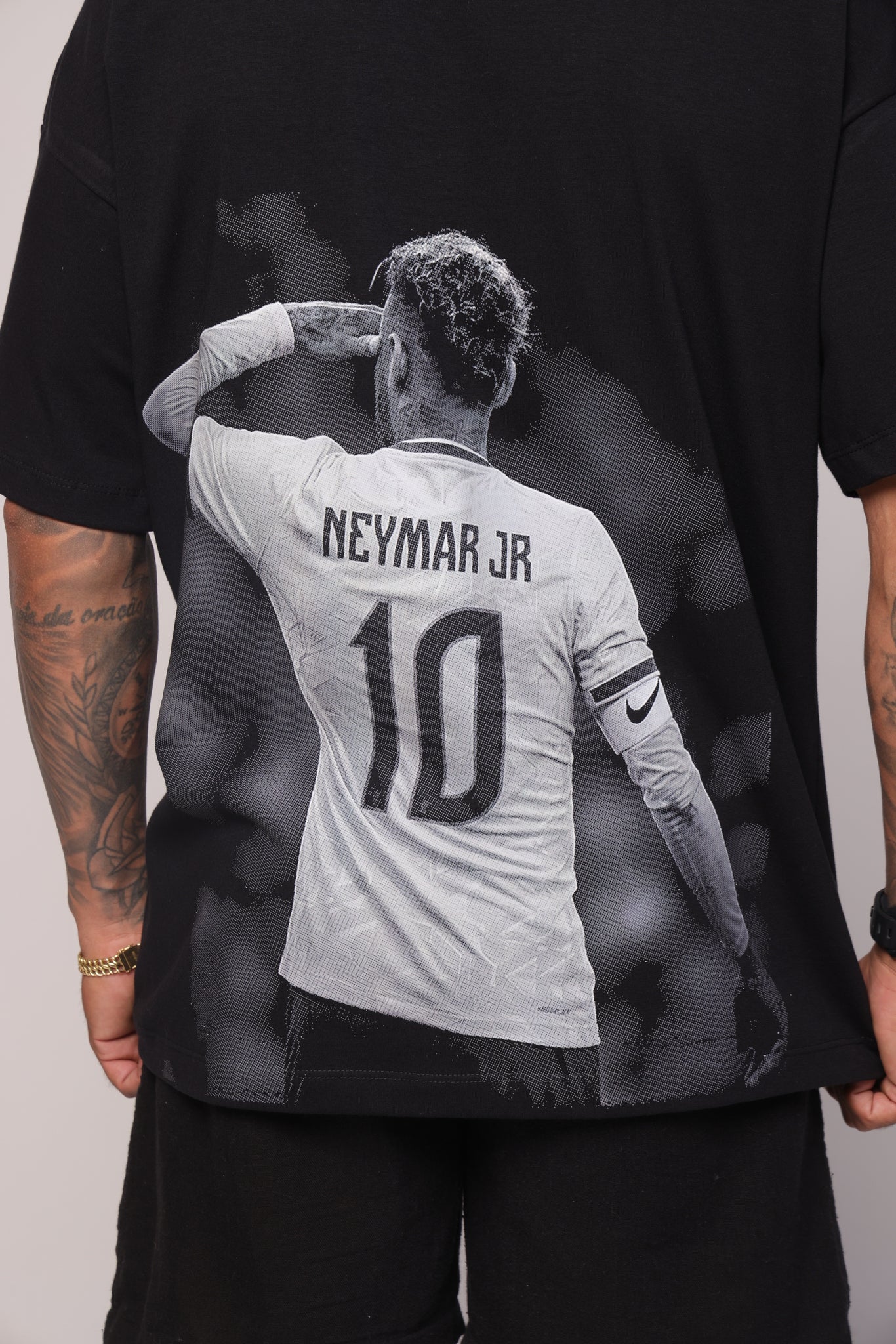 Camiseta oversized "NJ10" - preta