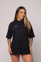 Camiseta oversized "NJ10" - preta