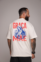 Camiseta oversized "Graça Mãe" - off-white