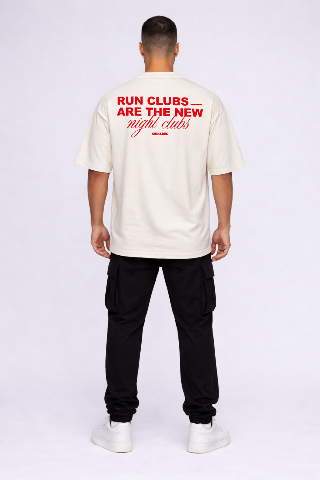 Camiseta oversized "Night Club" - off-white