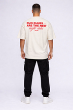 Camiseta oversized "Night Club" - off-white