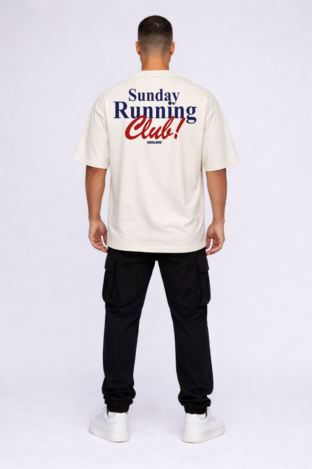 Camiseta oversized "Sunday Running Club" - off-wwhite