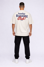 Camiseta oversized "Sunday Running Club" - off-wwhite