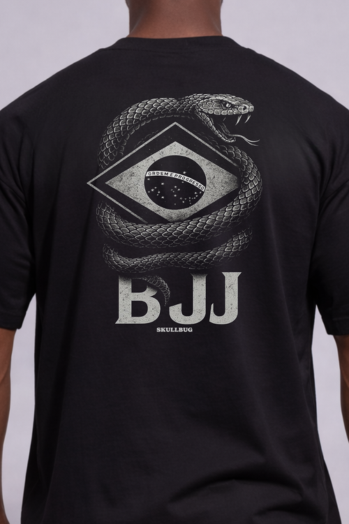 Camiseta oversized "BJJ Snake" - preto