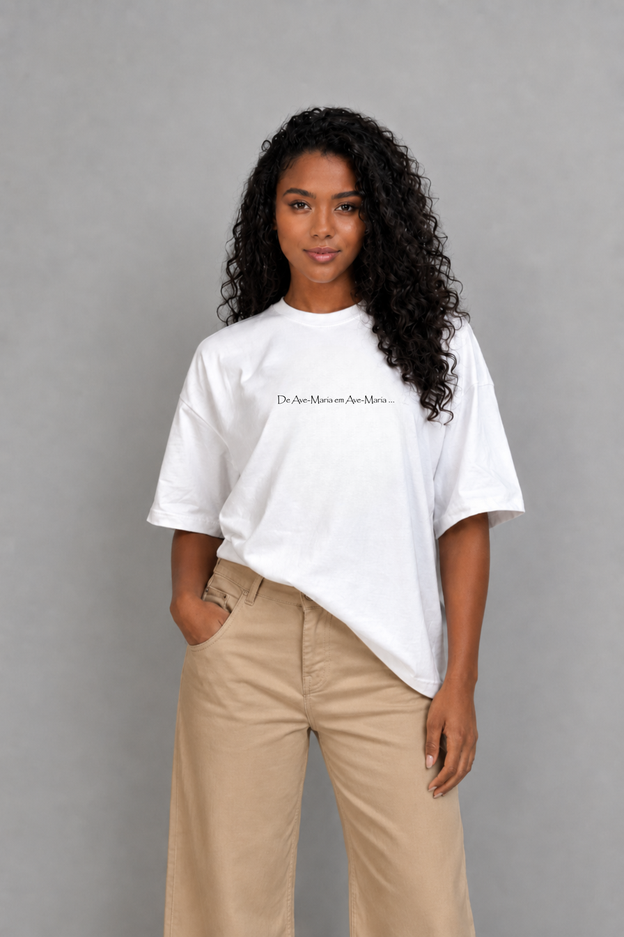 Camiseta oversized "De Ave-Maria" - off-white