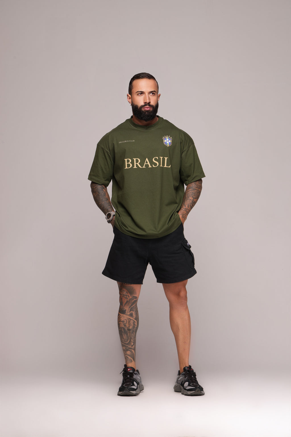 Camiseta oversized "Brasil" confort - verde