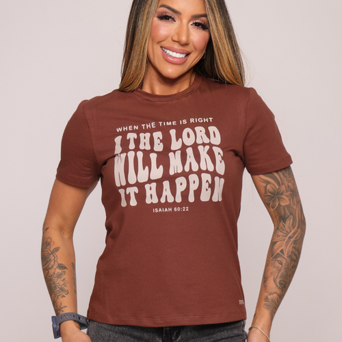 Camiseta babylook "Isaiah 60:22" - marrom