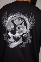 Camiseta oversized "Skull 20kgs" - preta