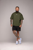 Camiseta oversized "The shape speaks" - verde