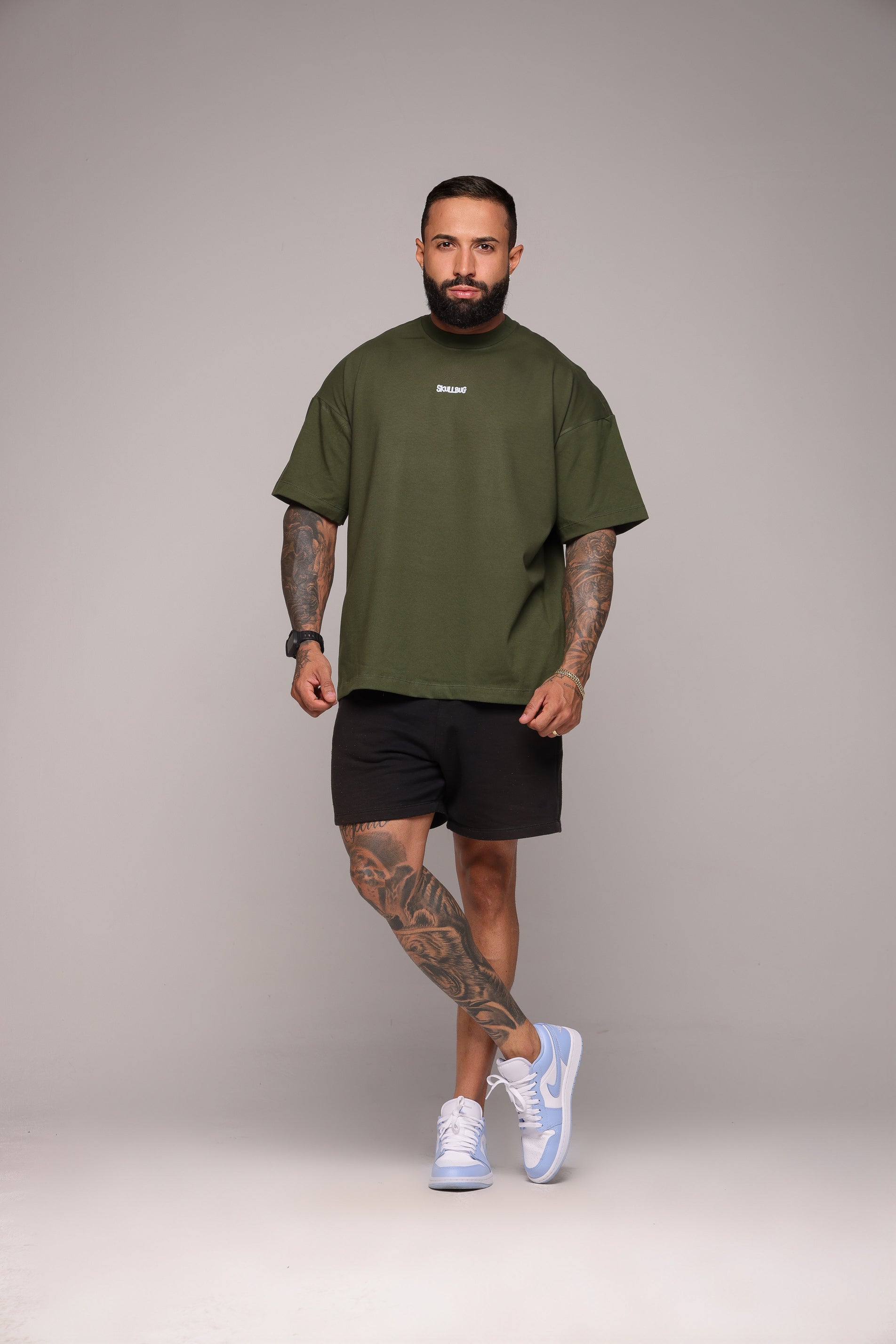 Camiseta oversized "The shape speaks" - verde