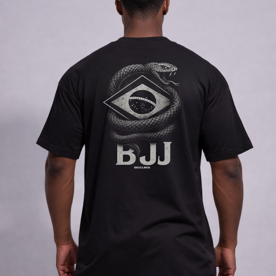 Camiseta oversized "BJJ Snake" - preto