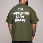 Camiseta oversized "The shape speaks" - verde