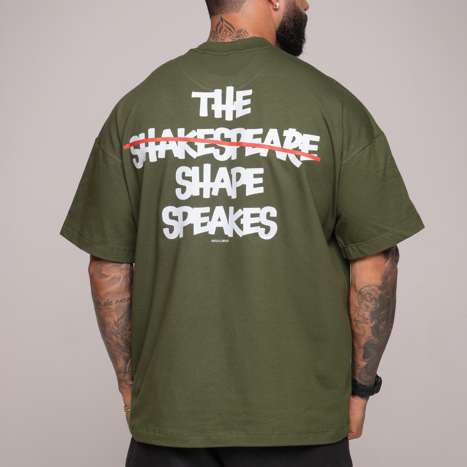 Camiseta oversized "The shape speaks" - verde