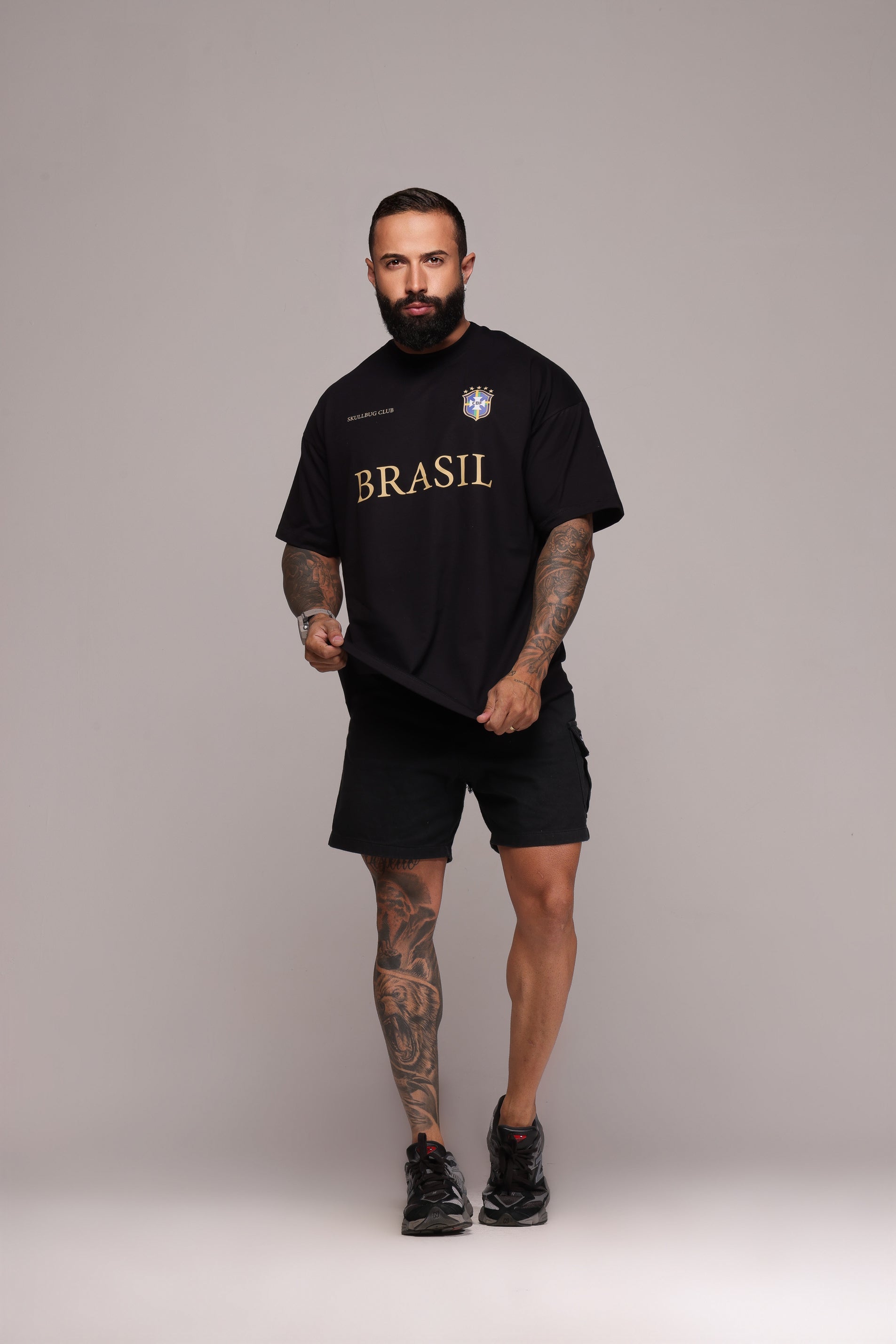 Camiseta oversized "Brasil" confort - preta