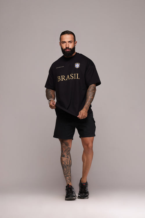 Camiseta oversized "Brasil" confort - preta