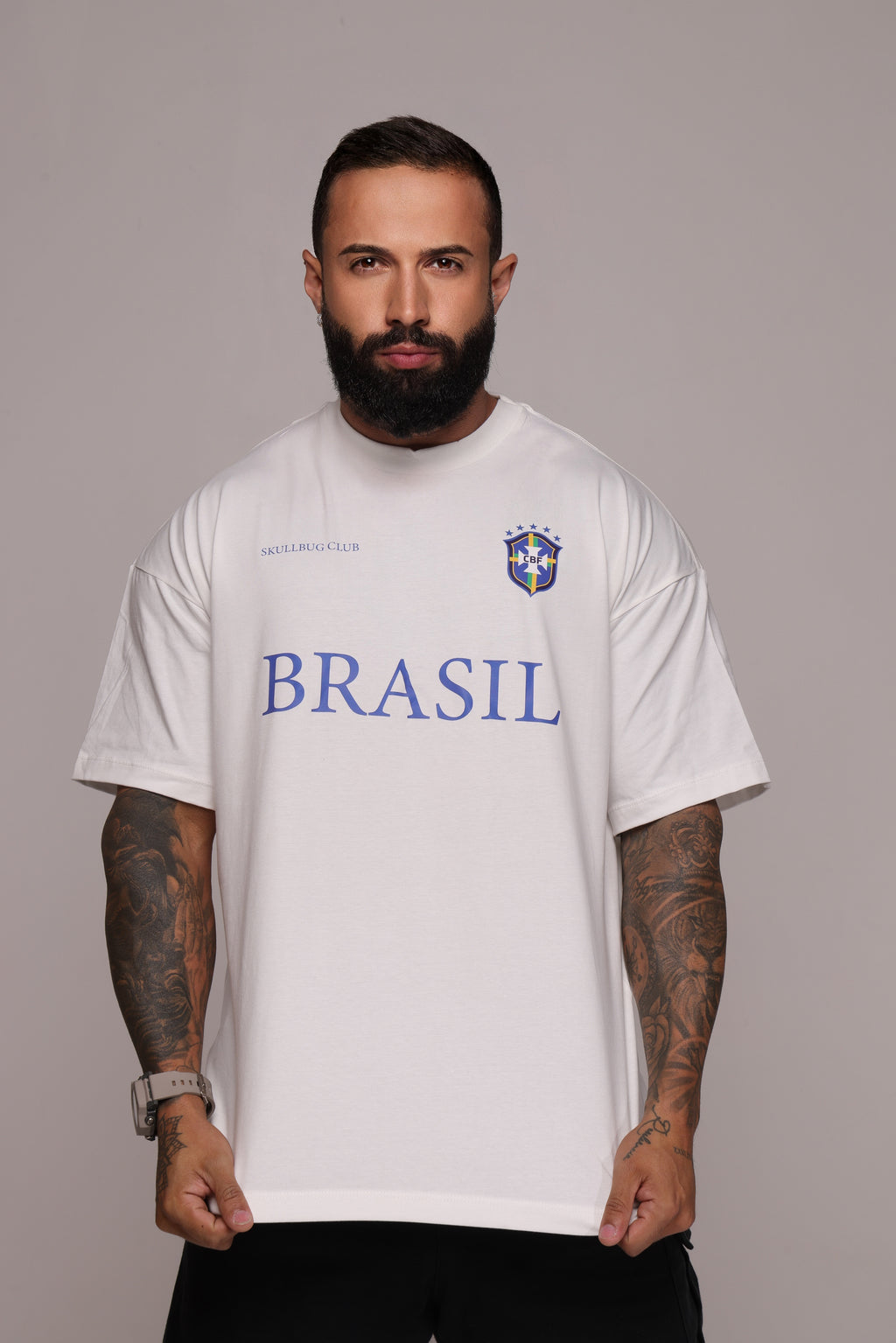 Camiseta oversized "Brasil" confort - off-white