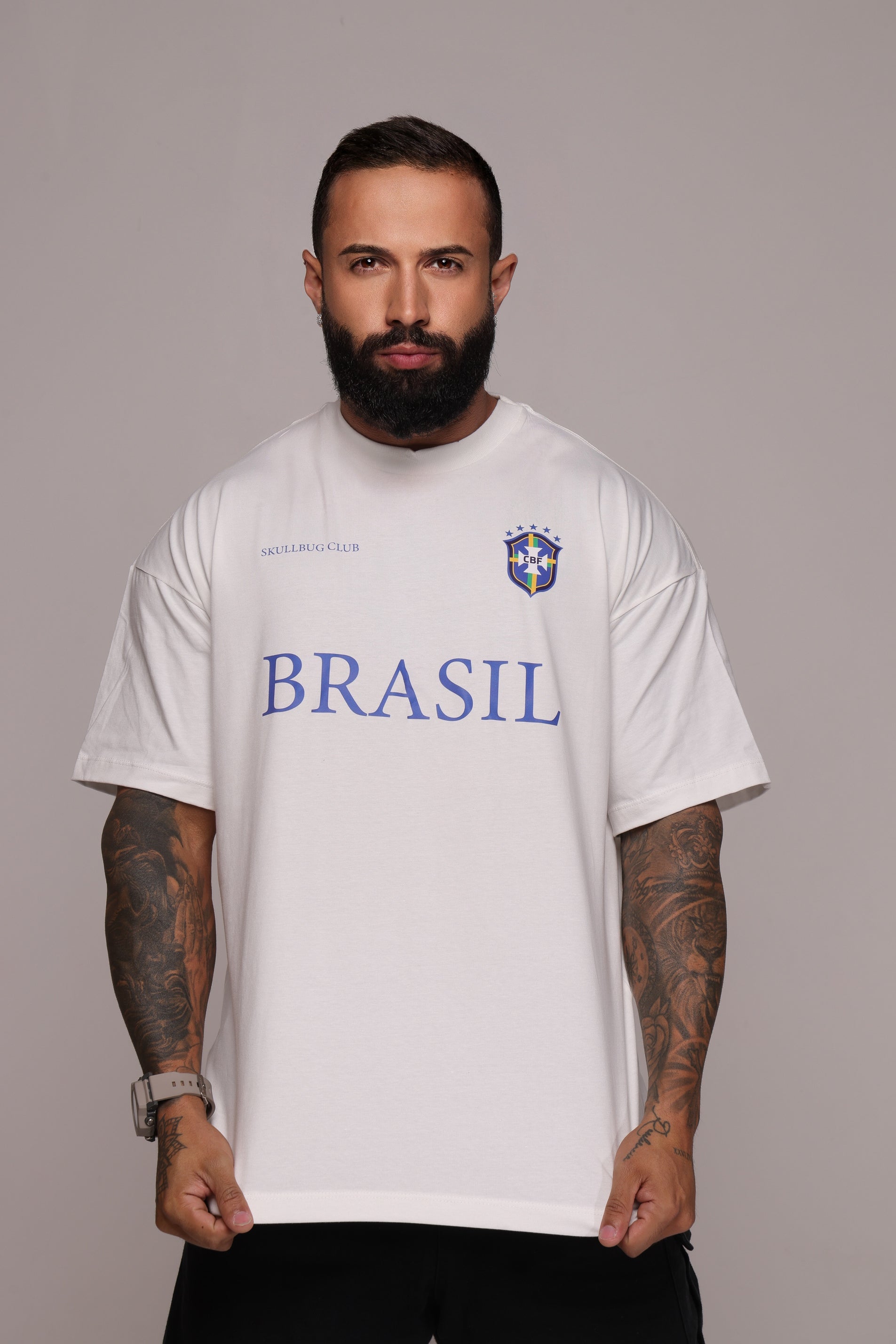 Camiseta oversized "Brasil" confort - off-white