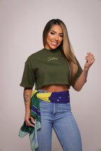 Cropped oversized básico - verde
