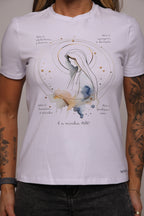Camiseta babylook "Aquarela" - branca