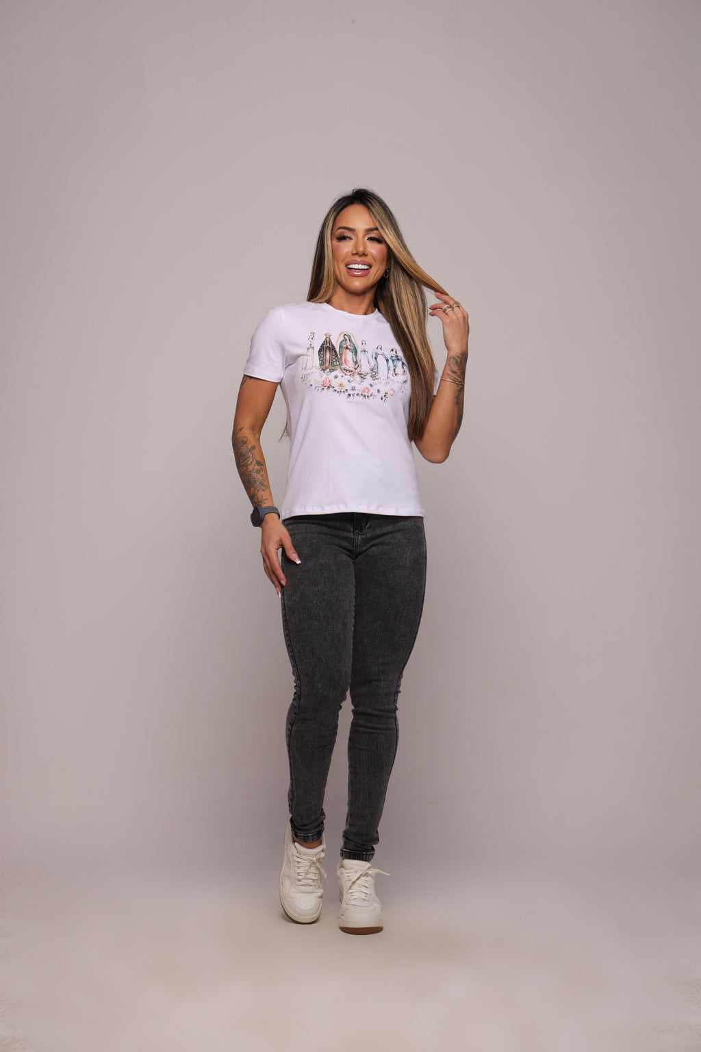 Camiseta babylook "MARIAS" - branca