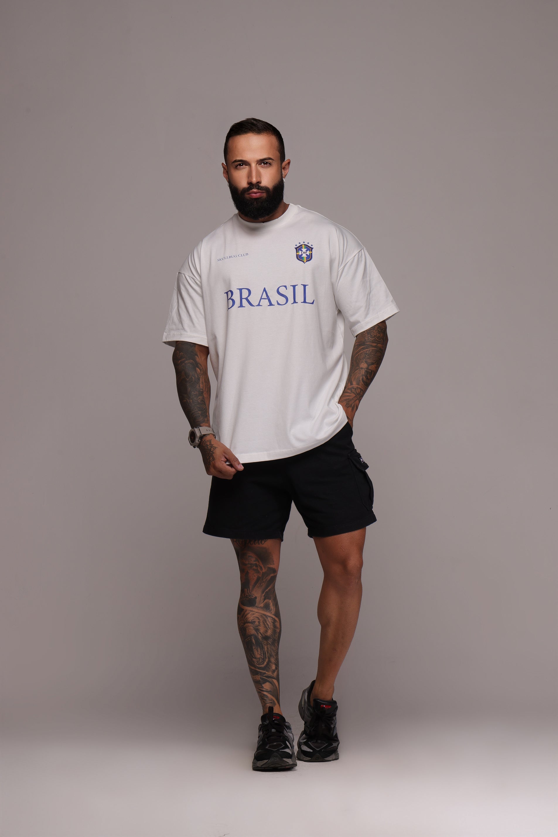 Camiseta oversized "Brasil" confort - off-white