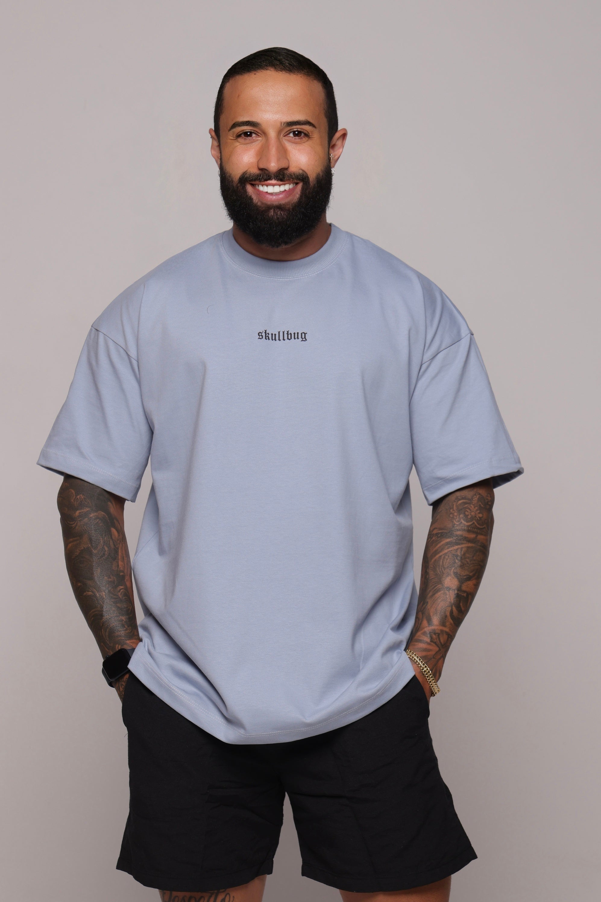 Camiseta oversized básica strong azul - 250g