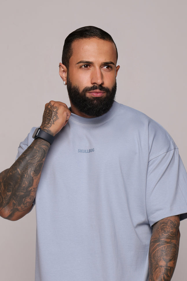 Camiseta oversized "Never ending" strong azul - 250g