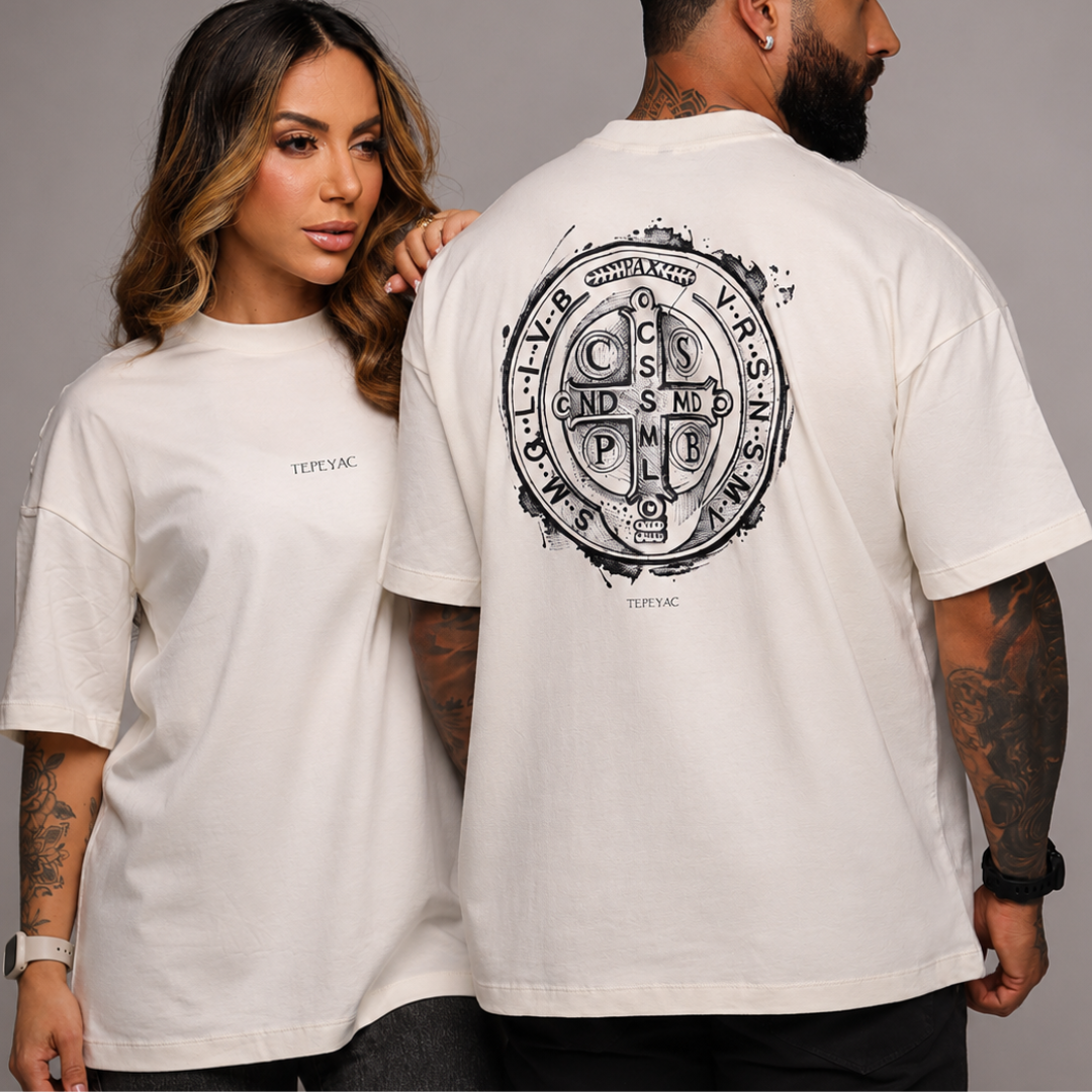 Camiseta oversized "São Bento" - off-white