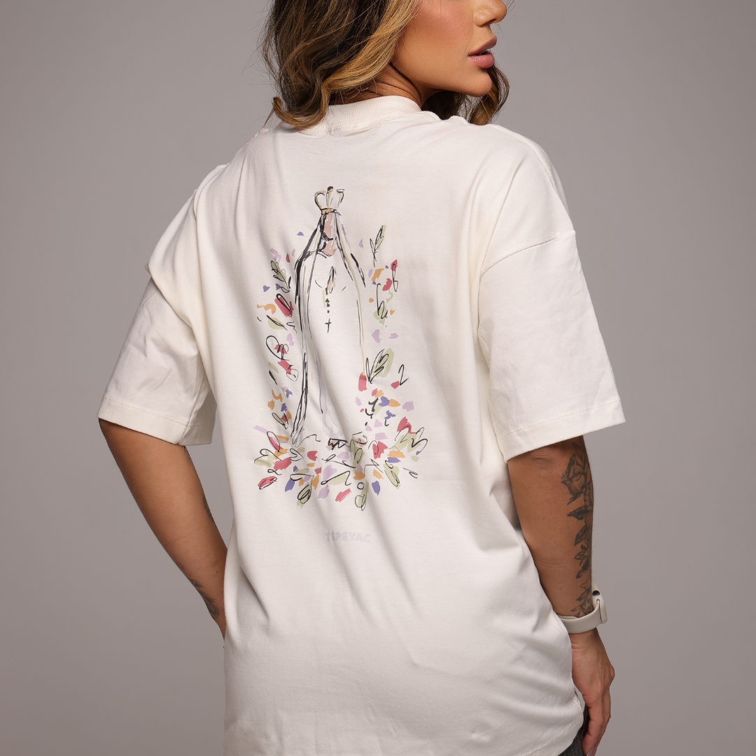 Camiseta oversized "Nossa Senhora" - off-white