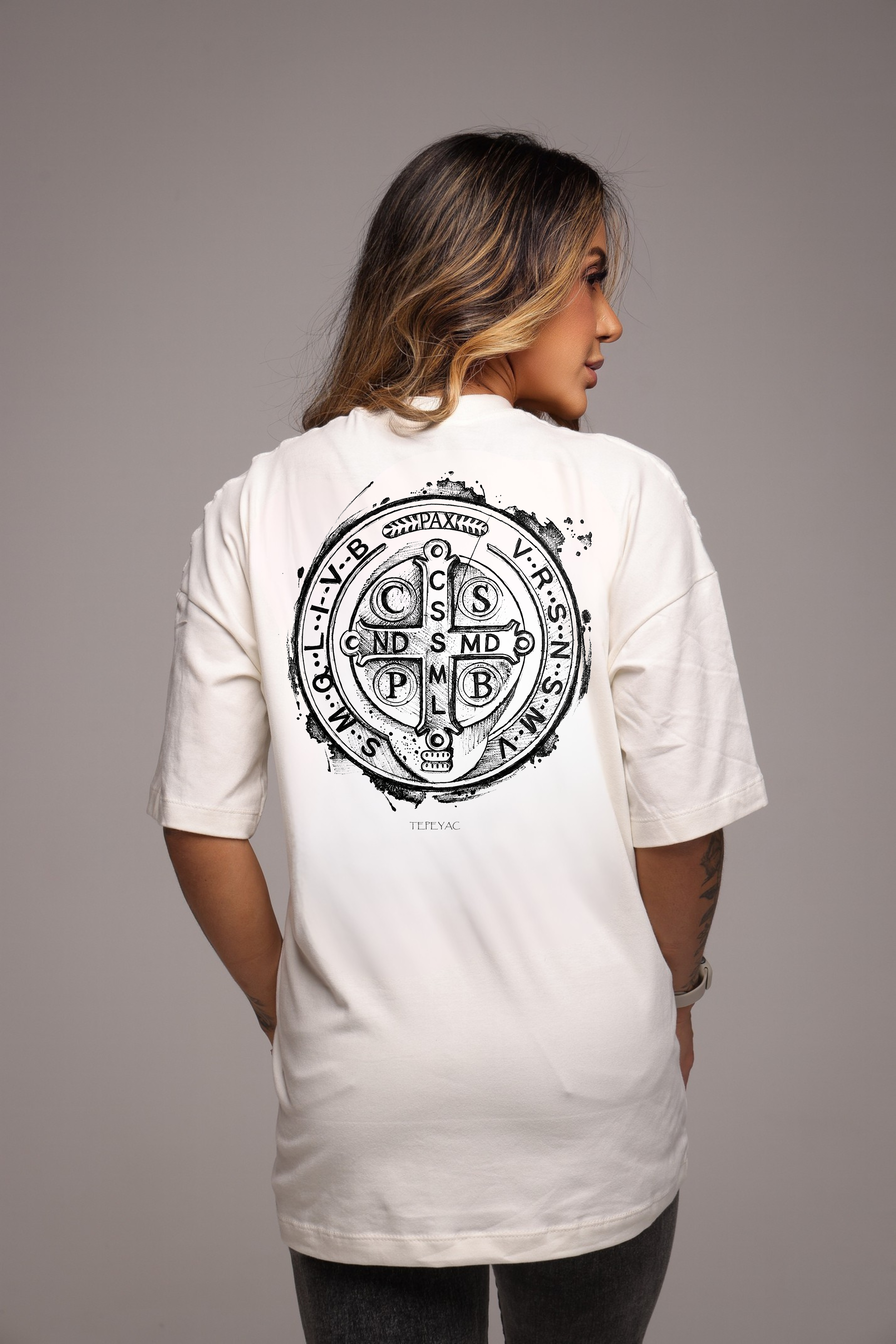 Camiseta oversized "São Bento" - off-white