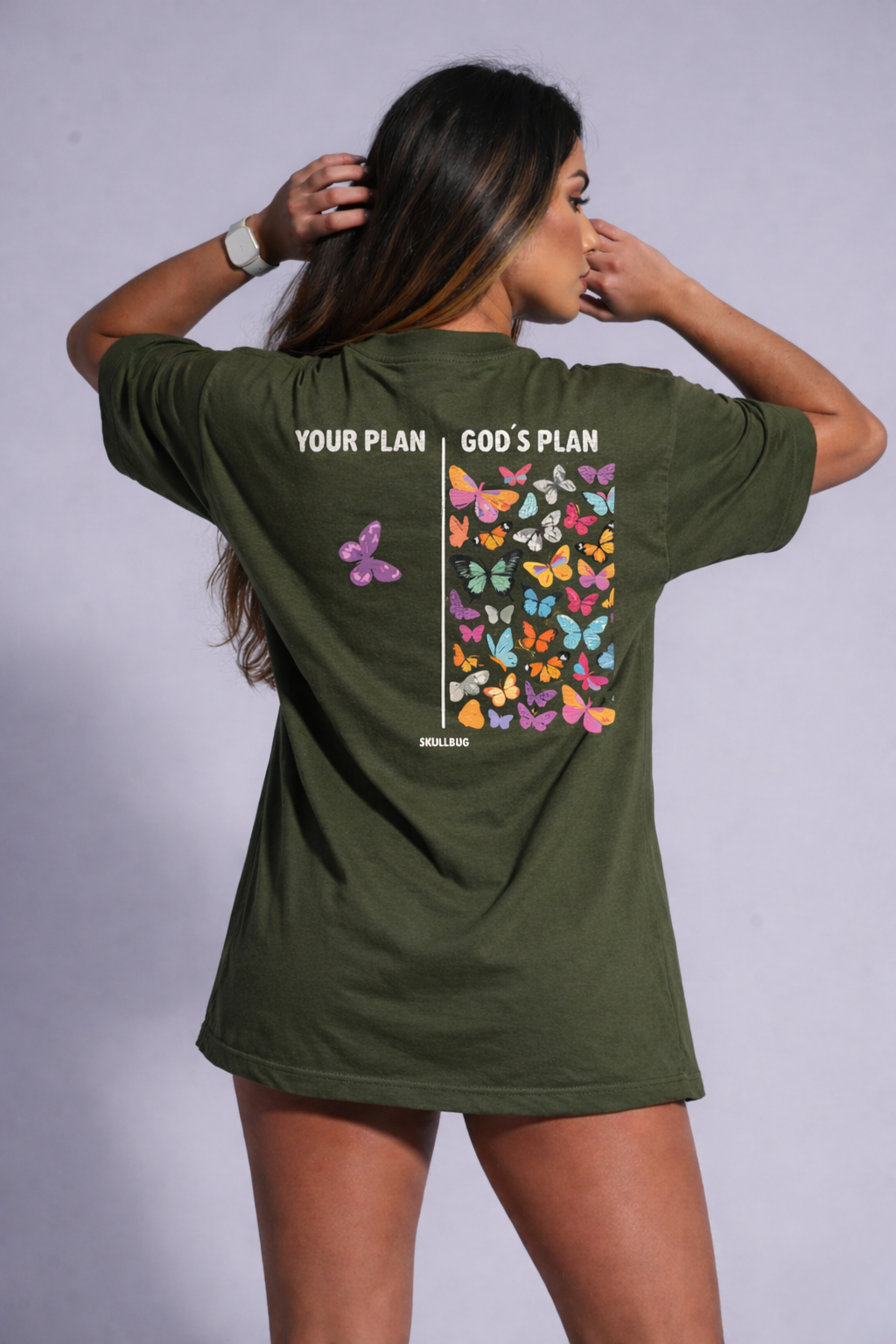 Camiseta oversized "God´s plan" - verde