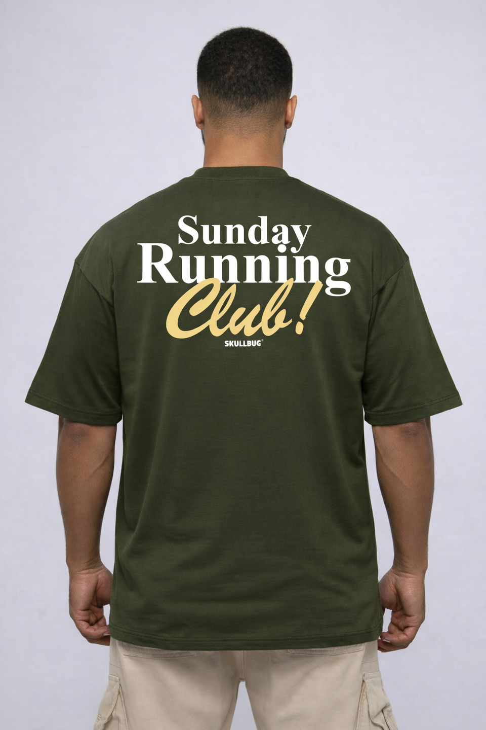 Camiseta oversized "Sunday Running Club" - verde