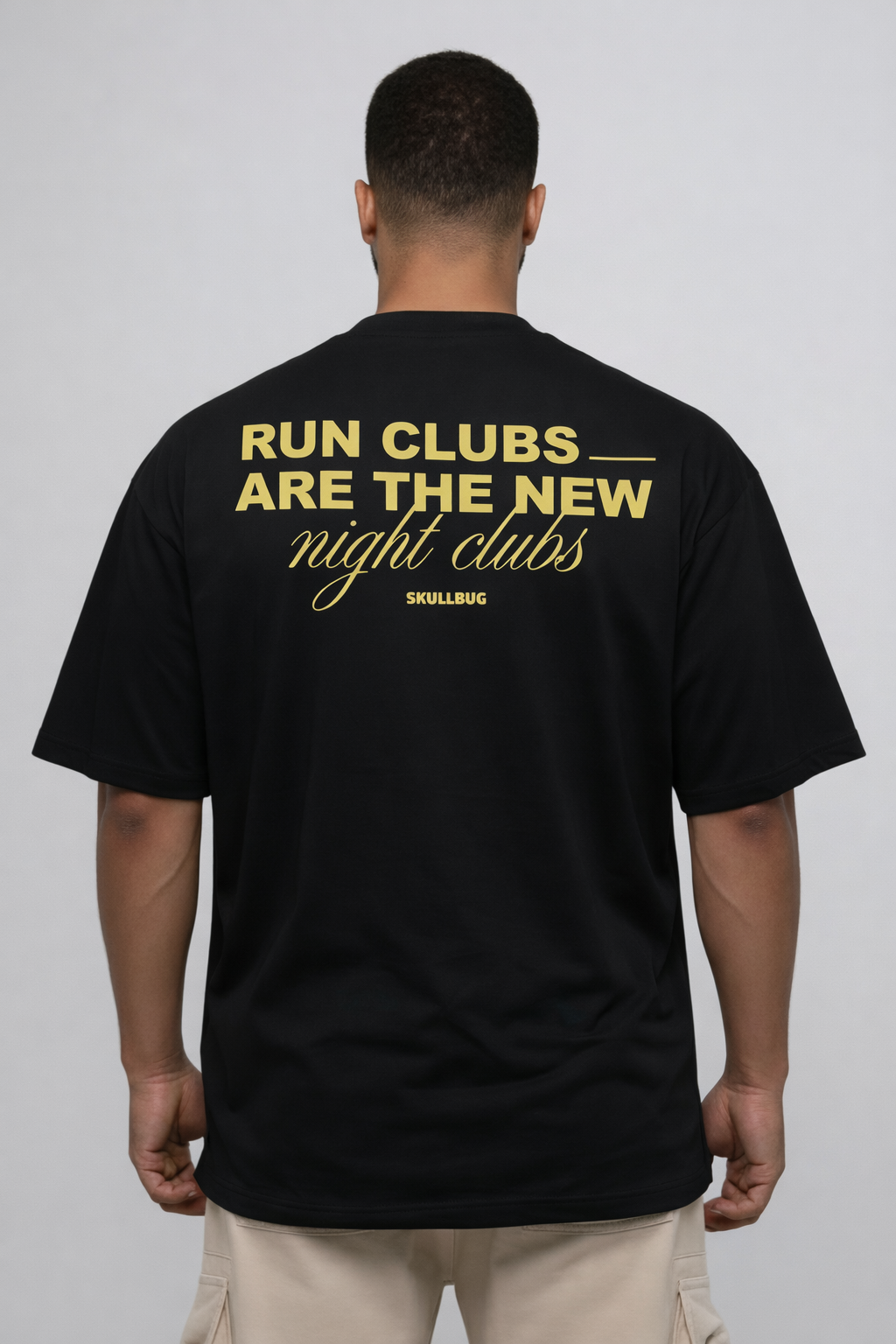 Camiseta oversized "NIGHT CLUB" - preta